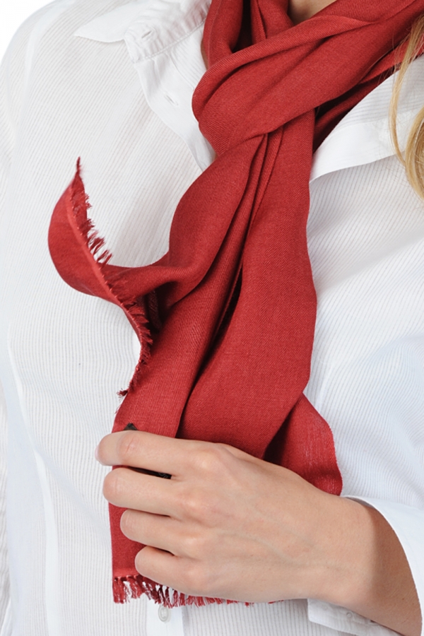 Cashmere & Silk accessories scarf mufflers scarva dark auburn 170x25cm